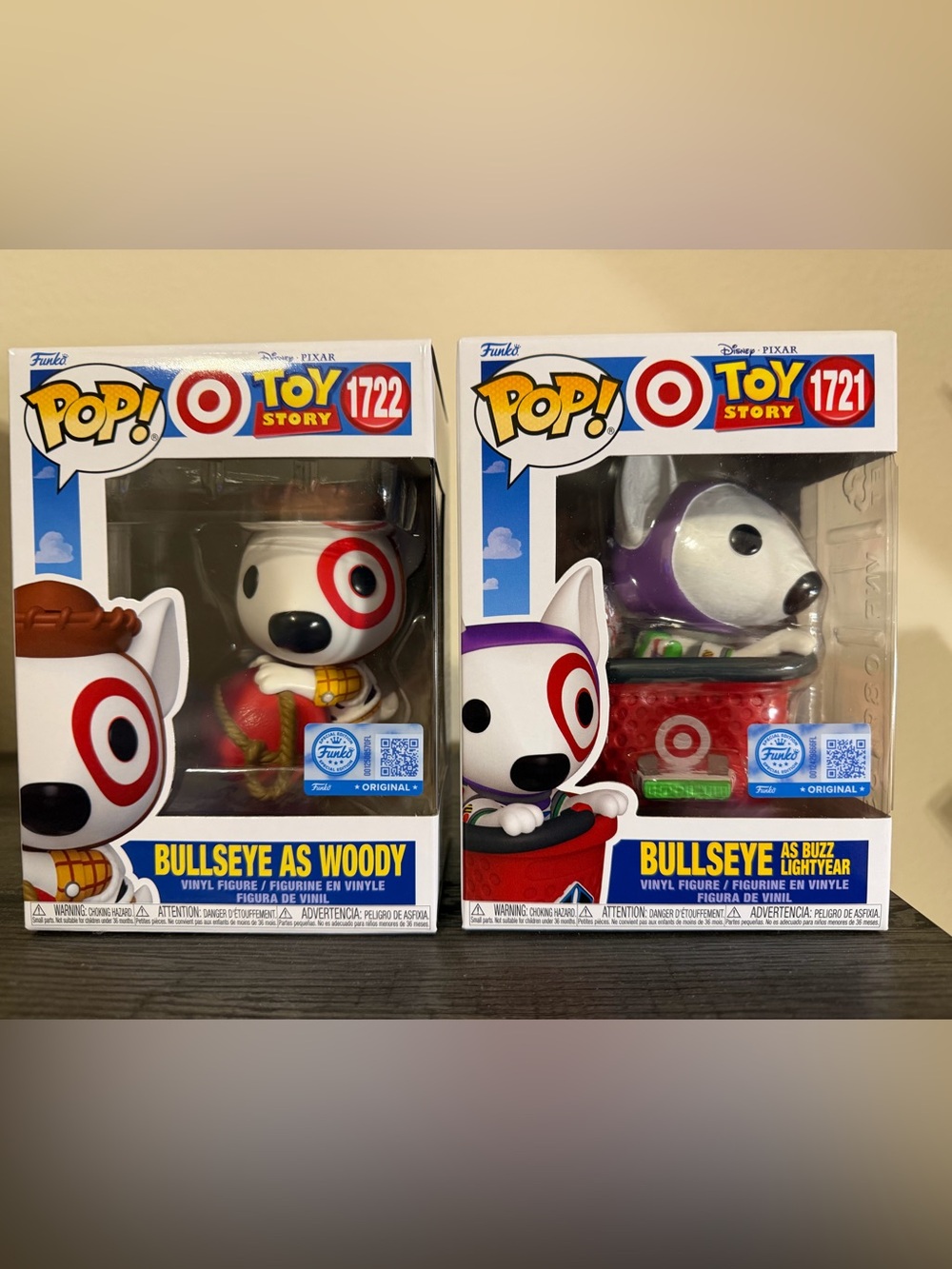 Funko Pop! Bullseye as Woody and Buzz Lightyear Vinyl Figures